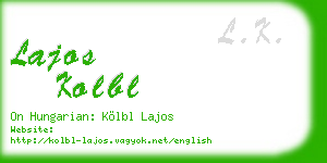 lajos kolbl business card